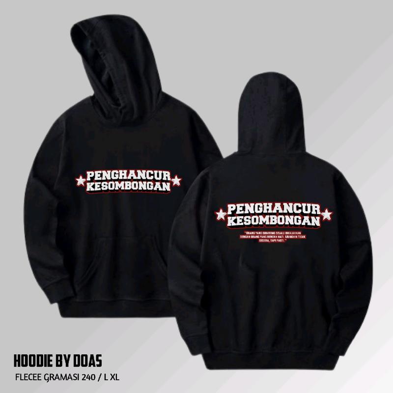 Hoodie Netral Penghancur Kesombongan Terbaru Sweater Pria Wanita Distro Nyaman Panjang Unisex Fleece Hitam 0