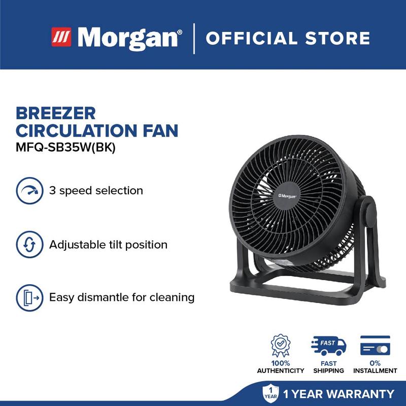 Morgan Breezer Circulation Oscillation Fan MFQ-SB35W (BK/BL/GR/PK ...