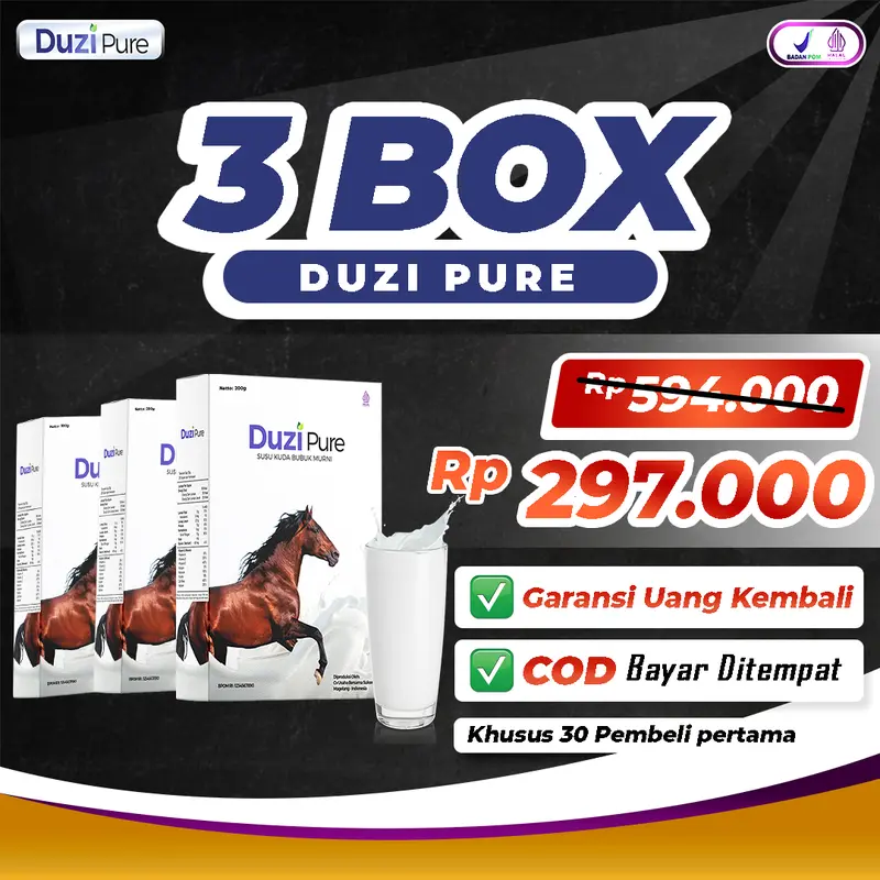 Duzipure Susu Kuda Murni 100% Asli Paket 5 Box 3