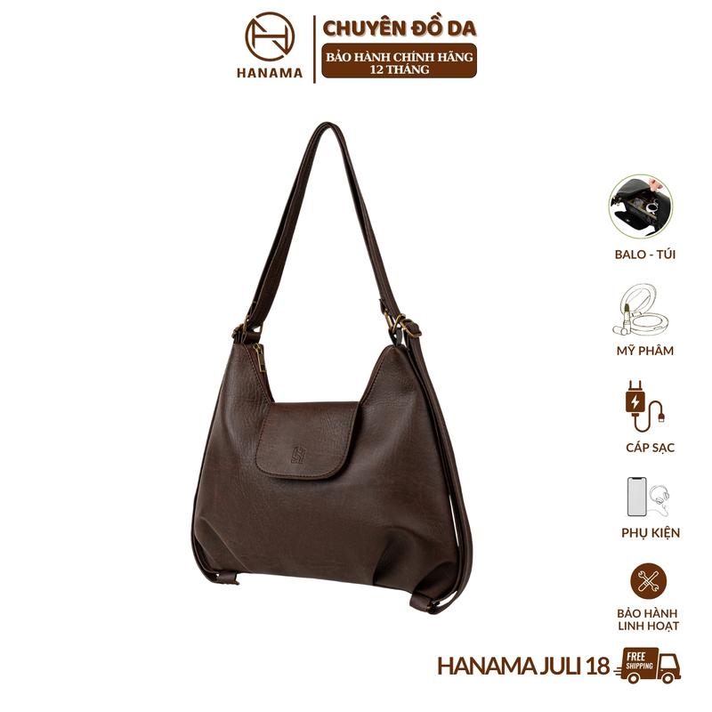 [GIA MỞ BÁN] _ BALO thời trang kết hợp TÚI ĐEO VAI JULI 18 hai màu Nâu - Đen Hanama