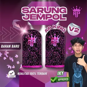 (Sarung Jempol AP King V2 X IkyIkyy) Aksesoris Gaming Anti Keringat, Logo Reflectif Hologram & Licin Banget Untuk Game Free Fire & Mobile Legends By Andra ST