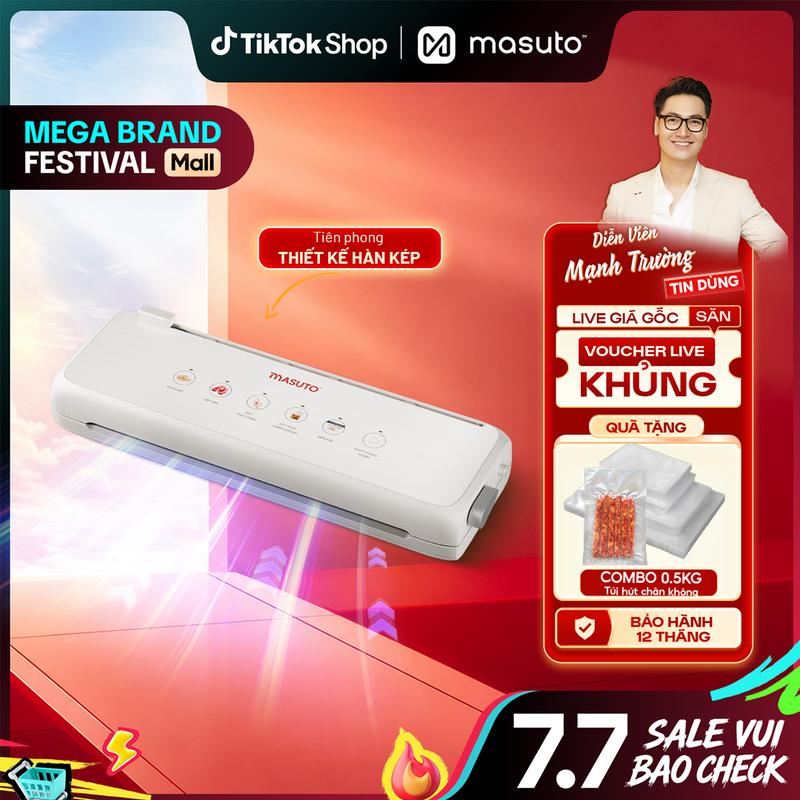 Máy Hút Chân Không Masuto MSSMaster Không Kén Túi, Công Suất Lớn 240W, Lực Hút 60kPa, Đường Hàn Kép KLS1