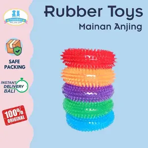 Color Rubber Toy Donut Squicky Import For Dog |Mainan Gigitan Anjing Rubber Murah Meriah dengan Desain Safety Whistle Ideal untuk Kucing Anjing Kecil dan Medium Bahan Aman dan Ramah Lingkungan