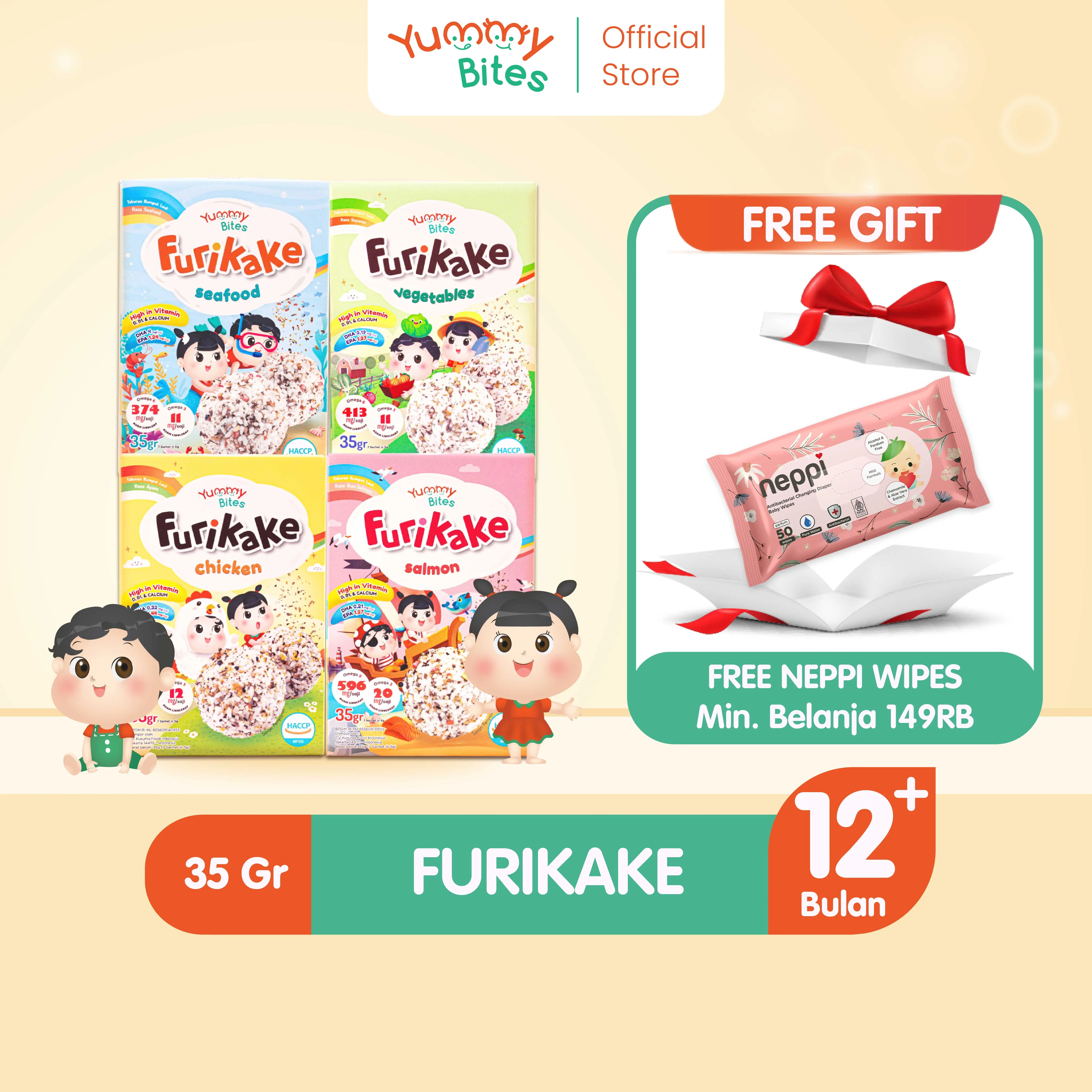 Yummy Bites Furikake 35GR/ Topping Rumput Laut/ Nori Tabur/ MPASI Bayi