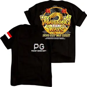 Kaos Pocket Soft Game Mahjong Ways 2 Dragon PG Soft Depo Elit Wd Sulit - Baju Game Online Slot Maxwin Naga Pragmatic hitam navy PG biasa