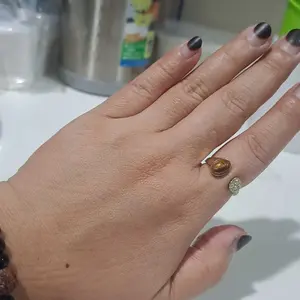【Sinaya】Cincin Gaya Melade Bentuk Ular Batu Akik Mata Harimau Tertutup Tidak Desain Khusus Retro Z134