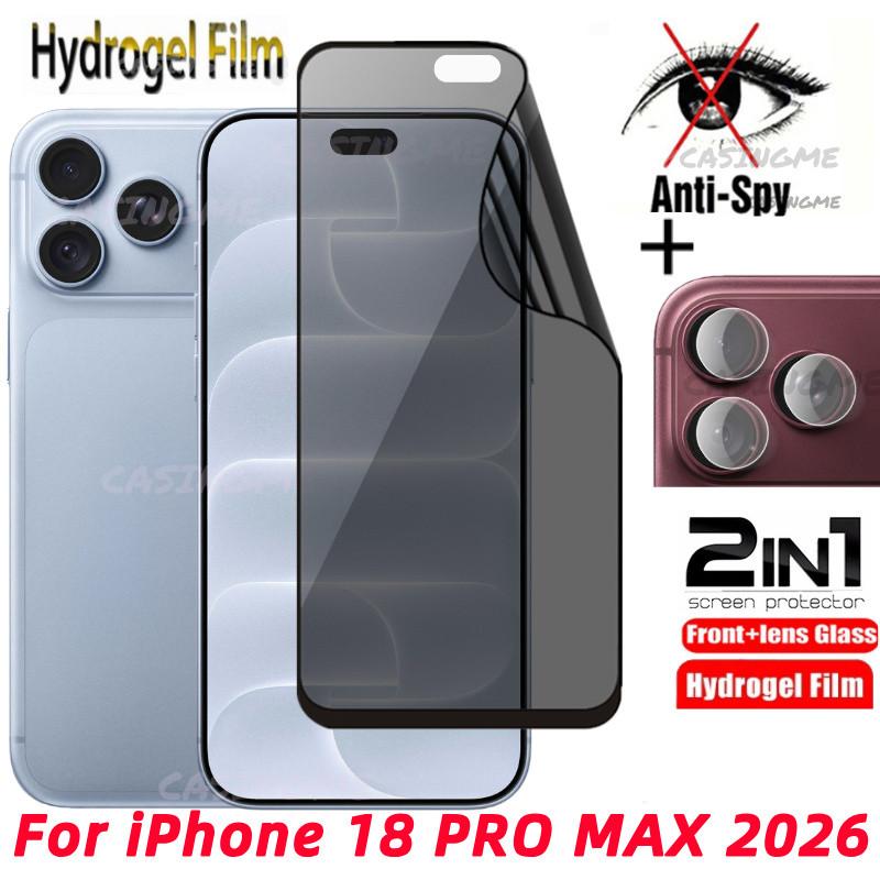Miếng dán bảo vệ màn hình hydrogel chống nhìn trộm cho iPhone 18 Pro Max, phủ toàn màn hình; miếng dán chống va đập; miếng bảo vệ camera sau cho iPhone 18/18 Pro/iPhone18/17/16/15 Pro/18 Pro Max/Max