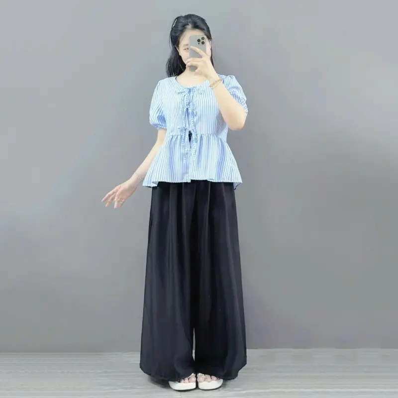 Set Bigsize Hè Trẻ Trung (CÓ LẺ ÁO/ QUẦN), Áo Babydoll Tay Bồng Mix Quần Suông Ống SIÊU RỘNG Tôn Dáng Cho Chị Em Chuppy (58-92Kg)- A190 Q530 | BigBuy360 - bigbuy360.vn Set Bigsize Hè Trẻ Trung (CÓ LẺ ÁO/ QUẦN), Áo Babydoll Tay Bồng Mix Quần Suông Ống SIÊU RỘNG Tôn Dáng Cho Chị Em Chuppy (58-92Kg)- A190 Q530 | BigBuy360 - bigbuy360.vn