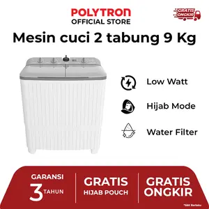 POLYTRON Mesin Cuci 2 Tabung Primadona Giant Series Hijab 9 KG PWM 9076Y