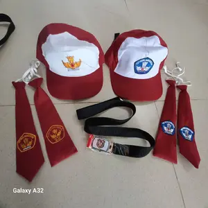 Paket Topi SD (Merah Putih) + Dasi + Sabuk SD Paket  seragam sekolah topi merah putih SD