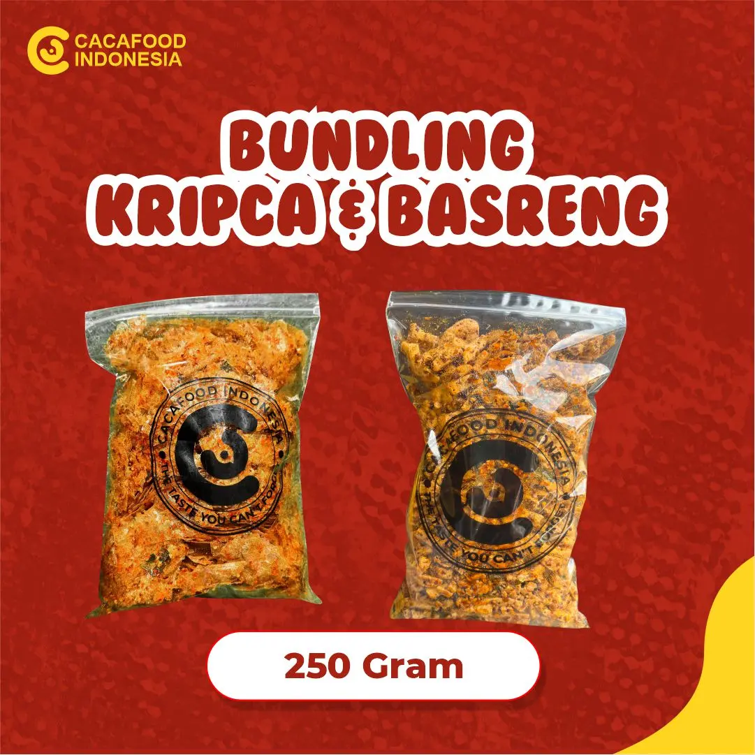 BUNDLING KRIPCA 250GR + BASRENG 250GR CACAFOOD Cemilan Snacks Pedas Keripik Makanan basreng  viral