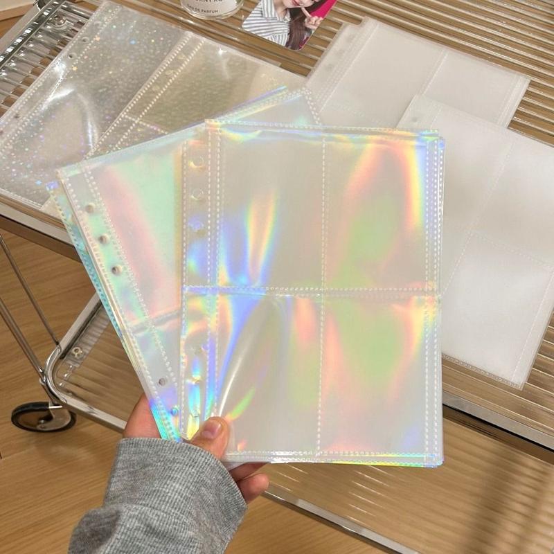 Tay Áo Đóng Gáy Ngôi Sao Cầu Vồng Laser Sáng Tạo, 10 Cái / Bộ, Túi 2 / 4, Túi Hai Mặt, Trang Bên Trong Nạp Lại, Trong Suốt, Kích Thước A5, Thích Hợp Cho Album, Ảnh Kpop Và Album Thẻ Ảnh 7