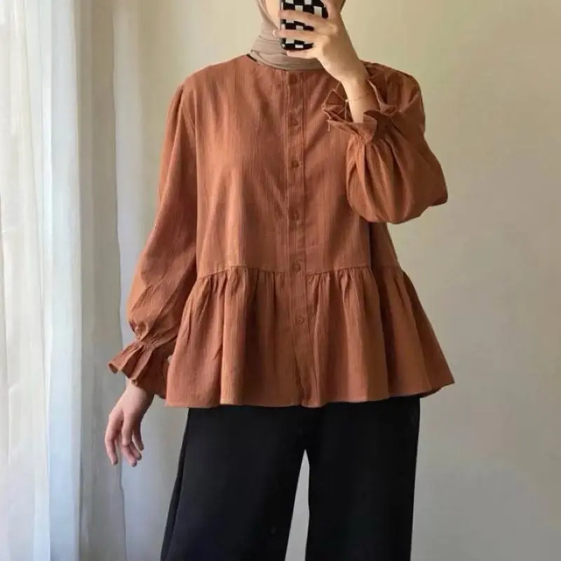 Blouse Selina Model Terbaru Wanita Jumbo Oversize Pololinen Kancing Aktif Busui Friendly - Airflow, Crinkle, Muslim Shakila Baju Atasan Panjang Dewasa Katun Remaja Casual Kerja Blouse Jumbo Wanita Tunik Korean Style  Blouse Wanita Cantik Tunik Wanita 2025