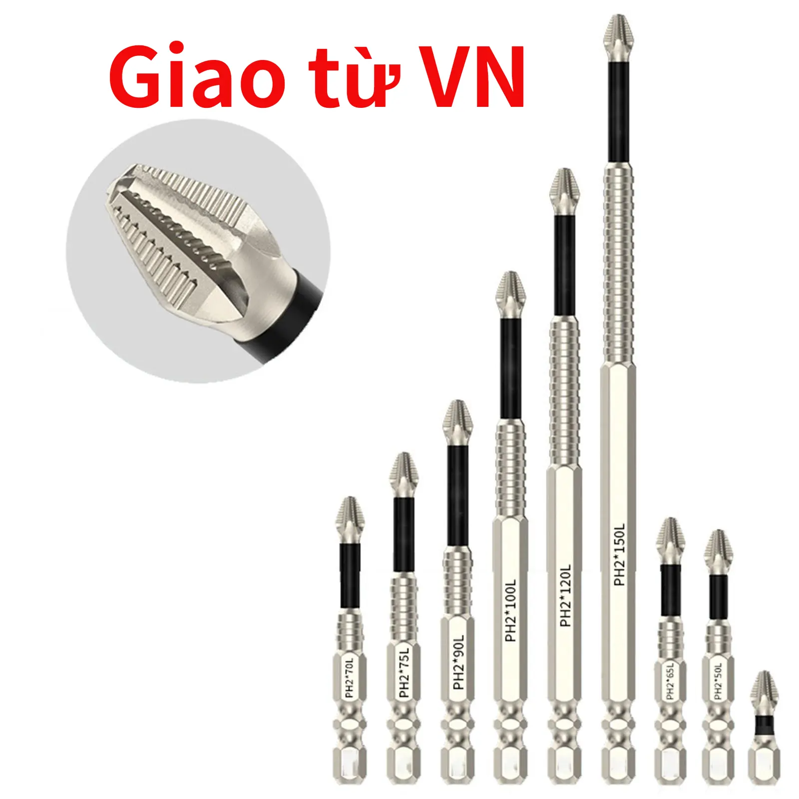 Bộ Mũi Khoan Chéo PH2 Từ Tính, Chống Gỉ Sét, Chống Mài Mòn, Thích Hợp Cho Máy Khoan Cầm Tay
