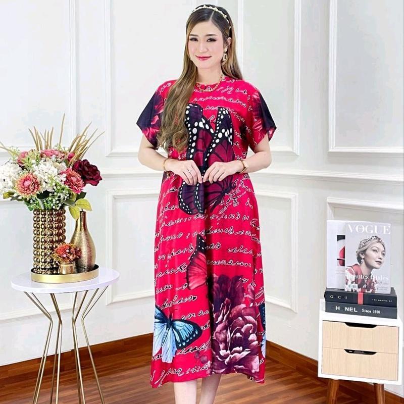 Paket Hemat 100 RB 3 Pcs Daster Busui Motif Kupu Dress Murah Casual Wanita 2