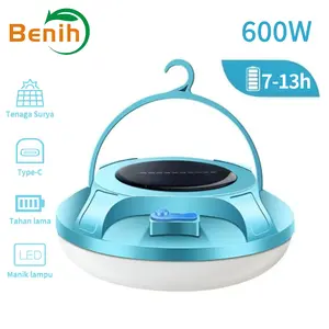 Benih Lampu Emergency UFO Gantung Solar Panel Camping Lampu