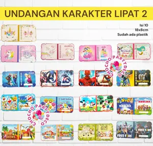 [10pc]Kartu undangan Lipat2 PREM - kartu undangan lol minnie mouse mickey captain amerika