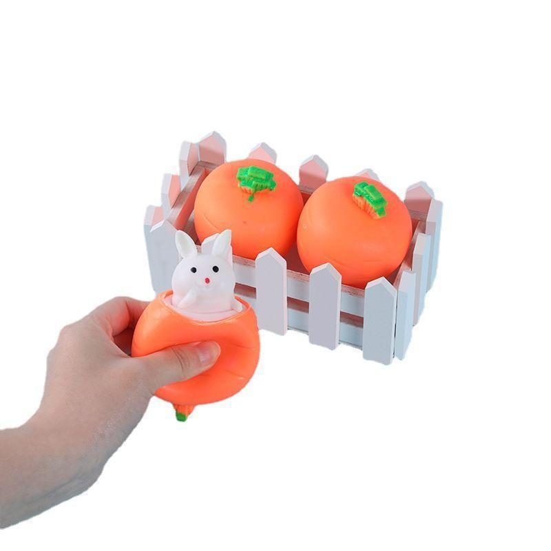 Cốc Bóp Thỏ Củ Cải, Đồ Chơi Hồi Phục Chậm Thỏ Sáng Tạo, Đồ Chơi Giải Nén Khó