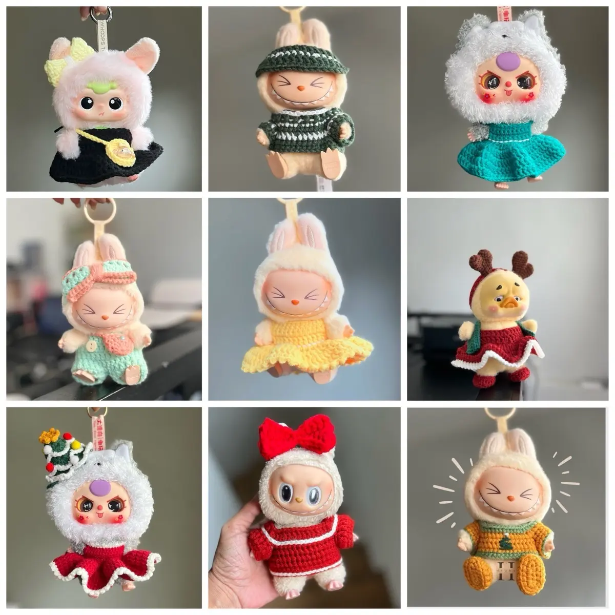 Ready Stock Baju Labubu Kostum Rajut Crochet Upsetduck Liila Lucky Cat BB3 Rajut dan lain nya - Model Doll Toys, Handmade Milk Cotton