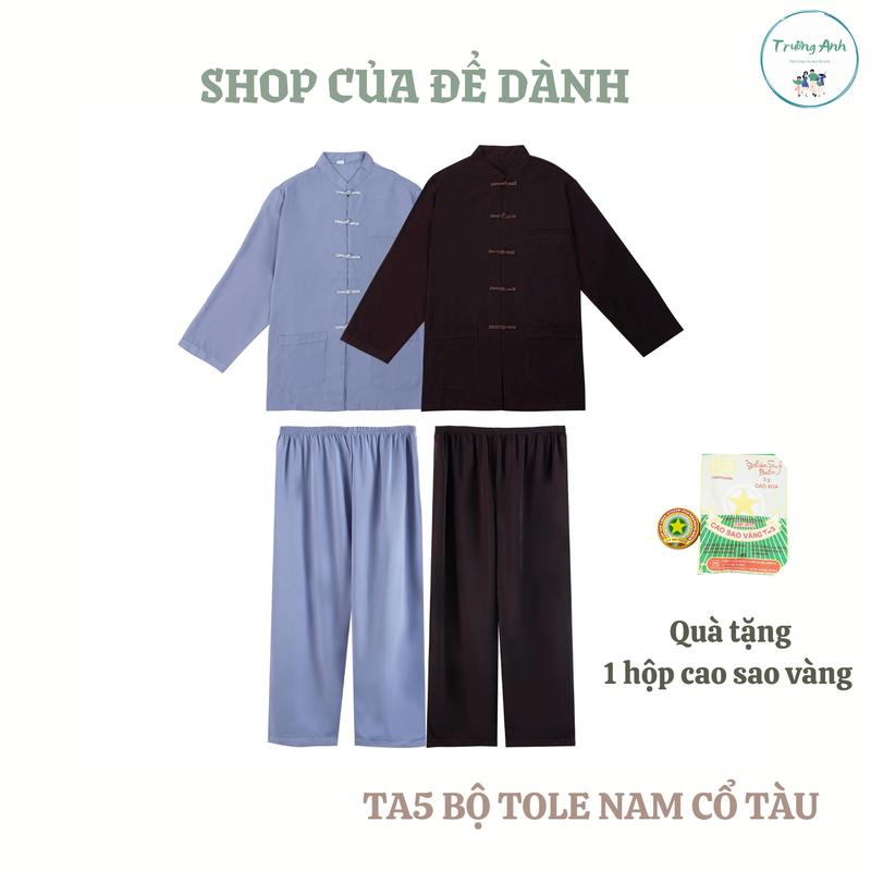  TA 5 - Bộ Pyjama vải Tole tuyết cổ tàu  Quà tặng kèm 1 lọ cao sao vàng  