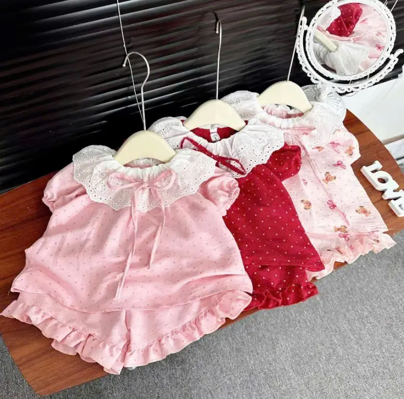 Sét BỘ ĐŨI Hàn CỔ REN TO QUẦN BÈO xinh xắn cho bé gái 6-18KG