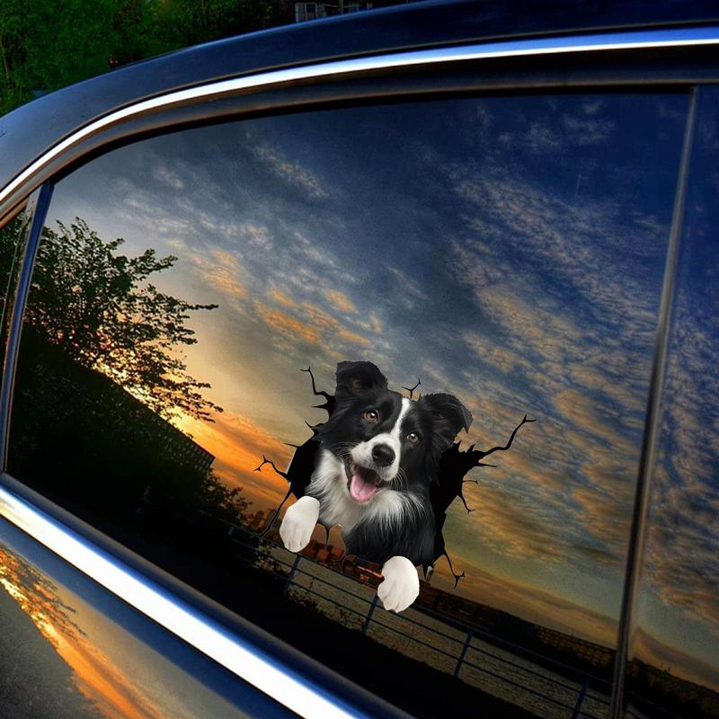 Product Introduction of Waterproof Car Decals Cute Crack Dog Wall Sticker Glass Window Door Home Decoration Cartoon Animals Wallpaper Removable Poster 31