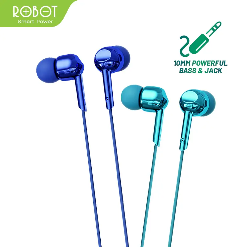 Headset Robot RE40 Headset Wired Earphone Full Electroplated Original - Garansi 1 Tahun [BISA COD] 0