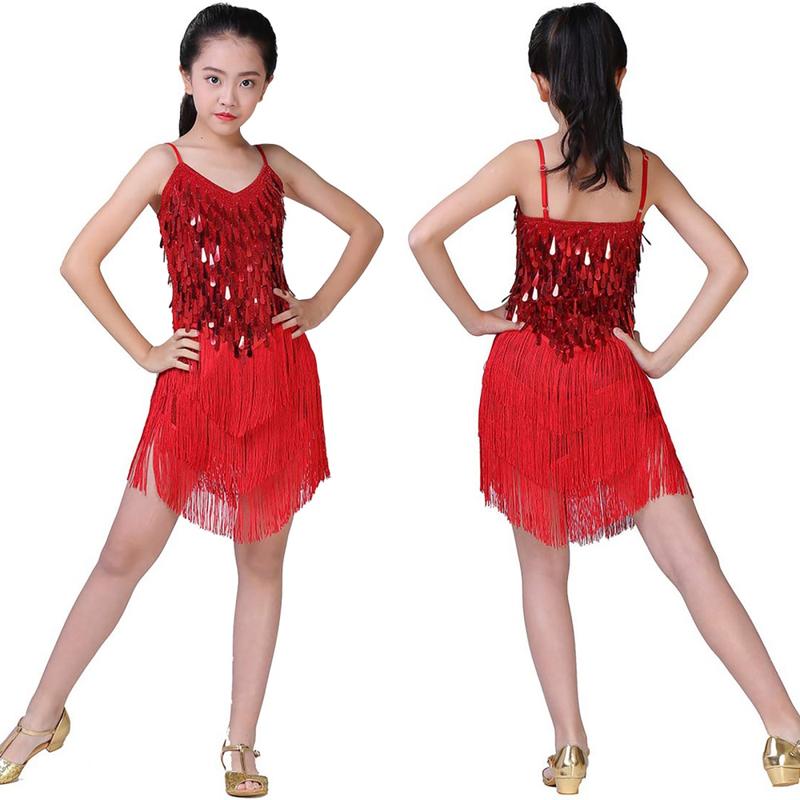 Product Introduction of Váy Tua Rua Kim Sa Cho Bé Gái, Trang Phục Váy Khiêu Vũ Latin Lấp Lánh Cho Trẻ Em, Trang Phục Khiêu Vũ Múa Ba Lê Tango Rumba, Thích Hợp Cho 5-18 Tuổi 28