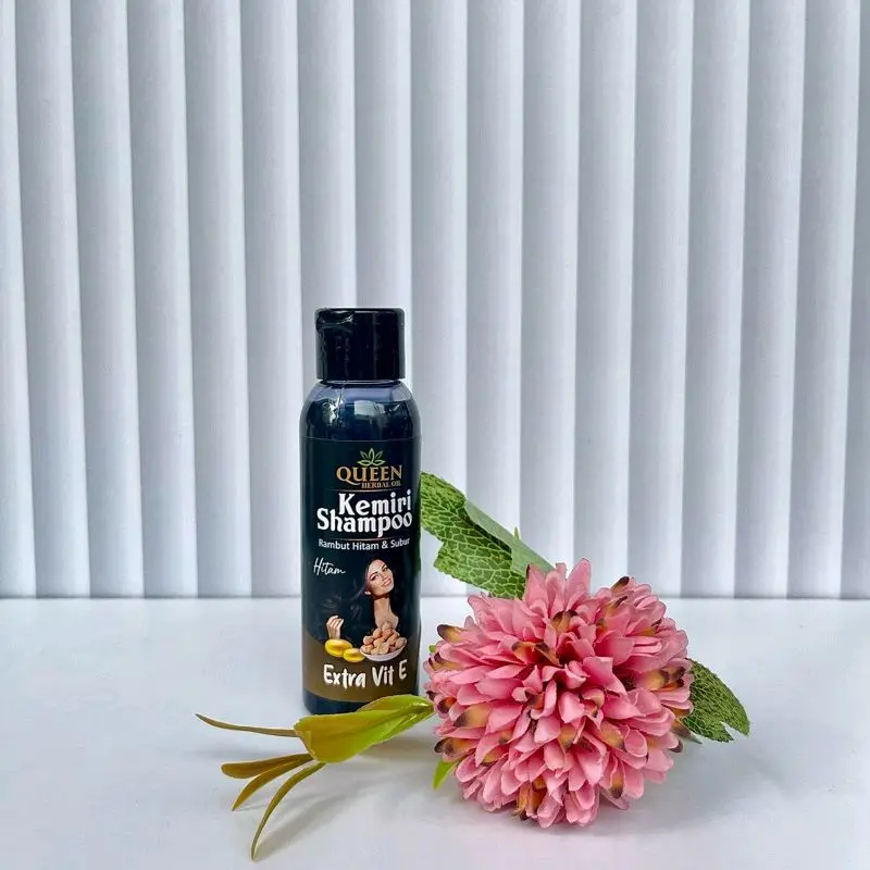 Shampoo Kemiri Hitam -Sampo Perawatan Rambut Rontok, Penghitam Uban & Pemanjang Rambut Anti Ketombe