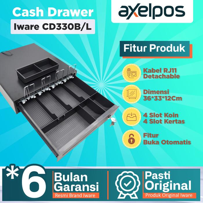 Gambar Laci Kasir Mini / Cash Drawer Mini Laci Kasir POS Axelpos CD 330 dari Axelpos Kota Administrasi Jakarta Pusat Tokopedia
