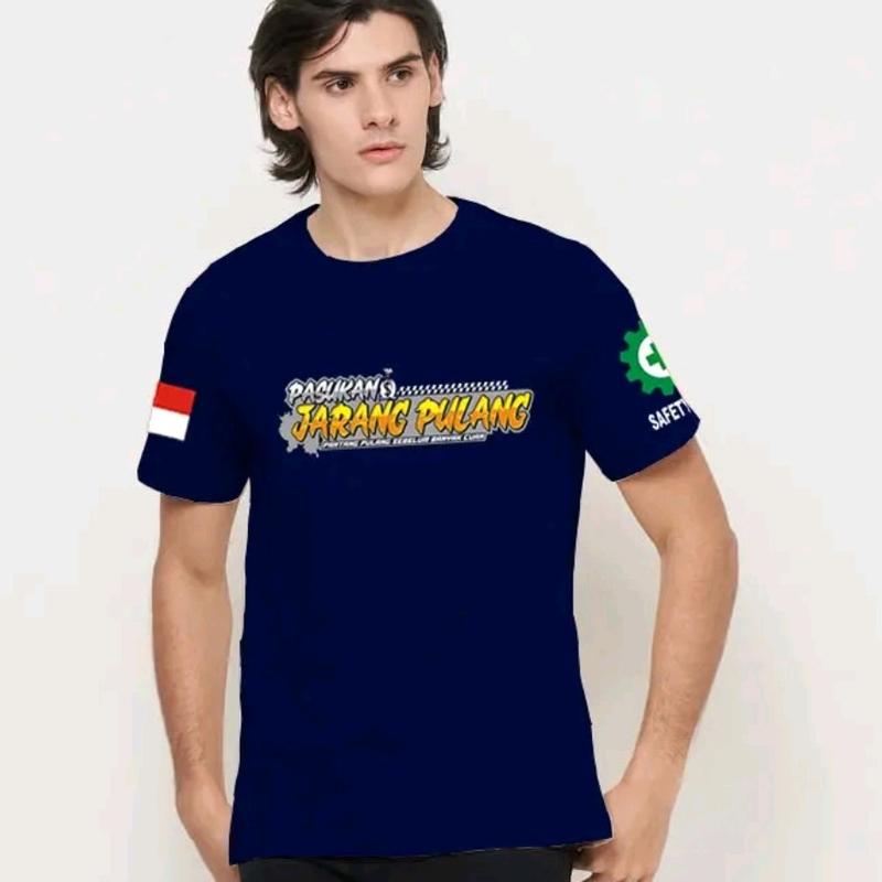Kaos Pria Pasukan Jarang Pulang Simple Premium 100% Katun Combed 30s - Baju, Reguler Fit - Lembut - Sablon, Panjang Tshirt Distro Jepang Anime Outdoor cotton 3