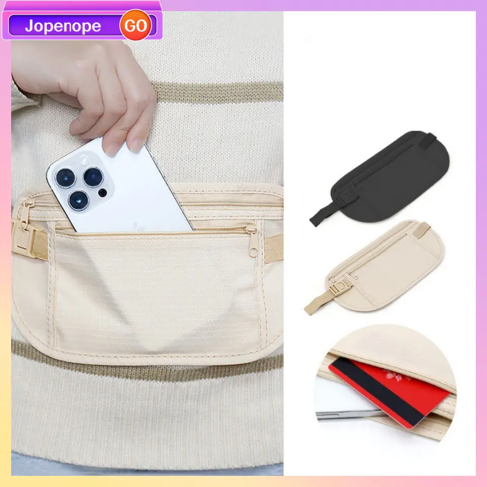 2PCS Belt Bag Hidden Blocking Wallets Anti-Theft Passport Pouch Fanny Pack For Adult