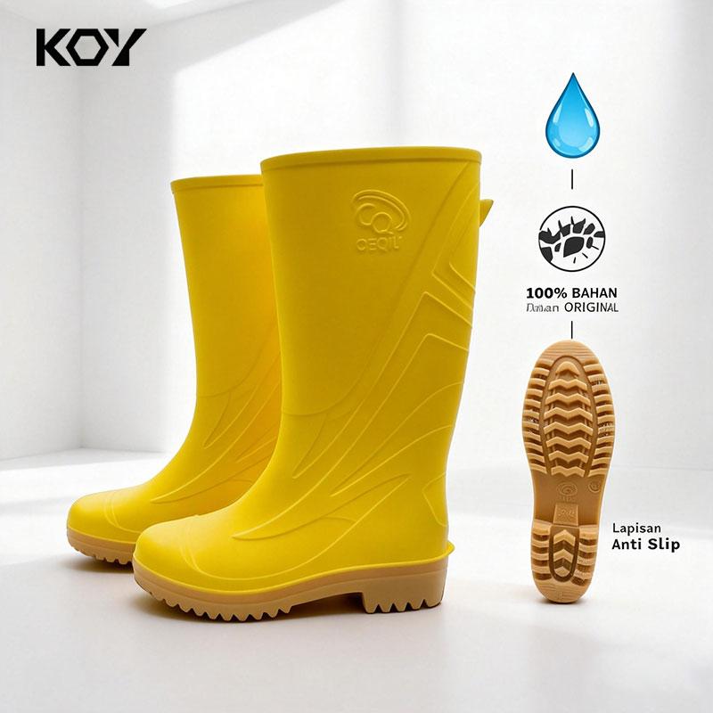 Sepatu Boot Hujan Karet Anti Air Nyaman Dipakai untuk Petani dan Aktivitas Lapangan Luar Ruangan