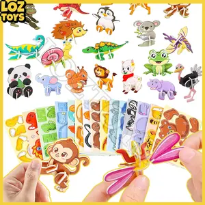 Set 30 PCS Puzzle 3D Mini / Mainan Edukasi DIY Puzzle Hewan Serangga Dinosaurus Kendaraan