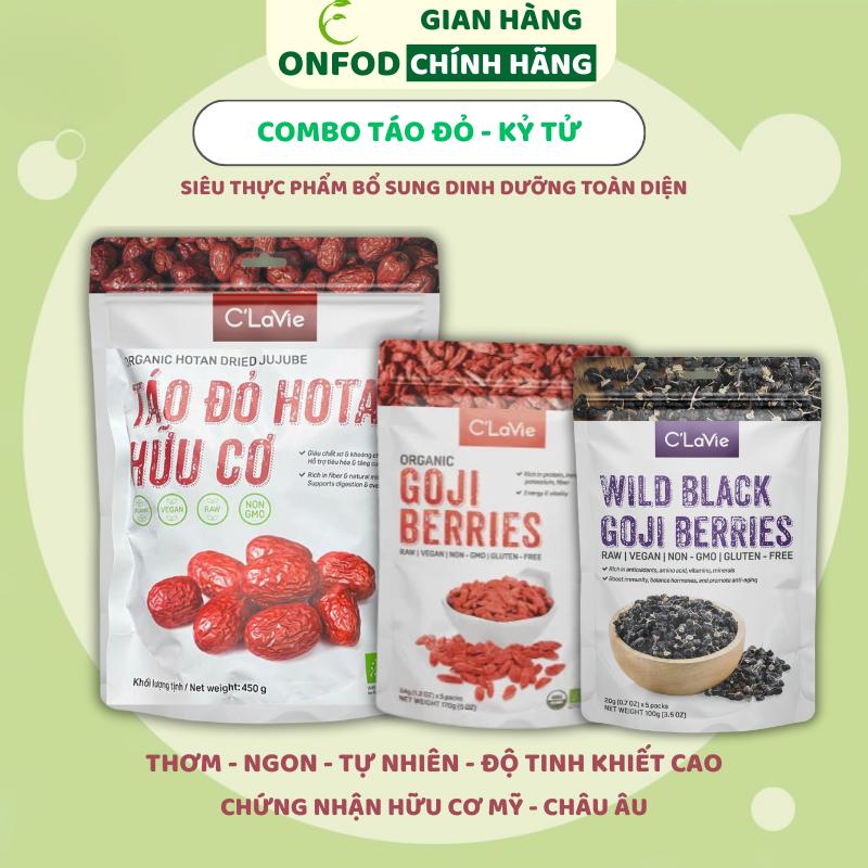  Combo táo đỏ tân cương kỉ tử đỏ kỷ tử đen tây tạng hữu cơ organic ONFOD healthy eat clean 