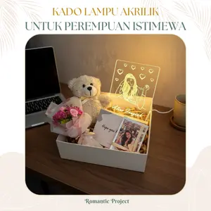 Lampu Tidur Akrrilik, Kado Pacar Ulang Tahun, Anniversary, Wedding, Graduation