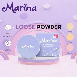 MARINA UV Protection Loose Powder 25gr | Marina Bedak Tabur Wajah Anti UV A UV B Remaja Wanita Menghindarkan Dari Paparan Sinar Matahari