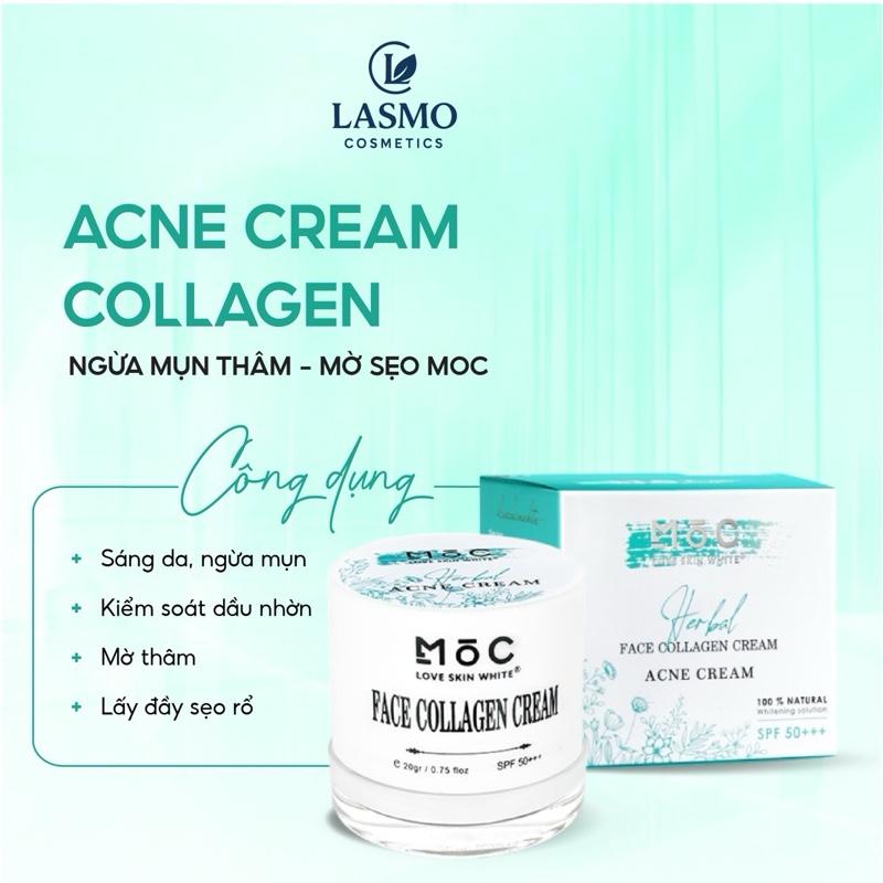 Kem Ngừa Mụn Mờ Thâm MOC Love Skin White Hỗ Trợ Dưỡng Trắng Da Lành Sẹo Collagen 20g Chăm sóc da mụn viêm sưng đỏ kem trị mụn viêm đỏ acneceutics