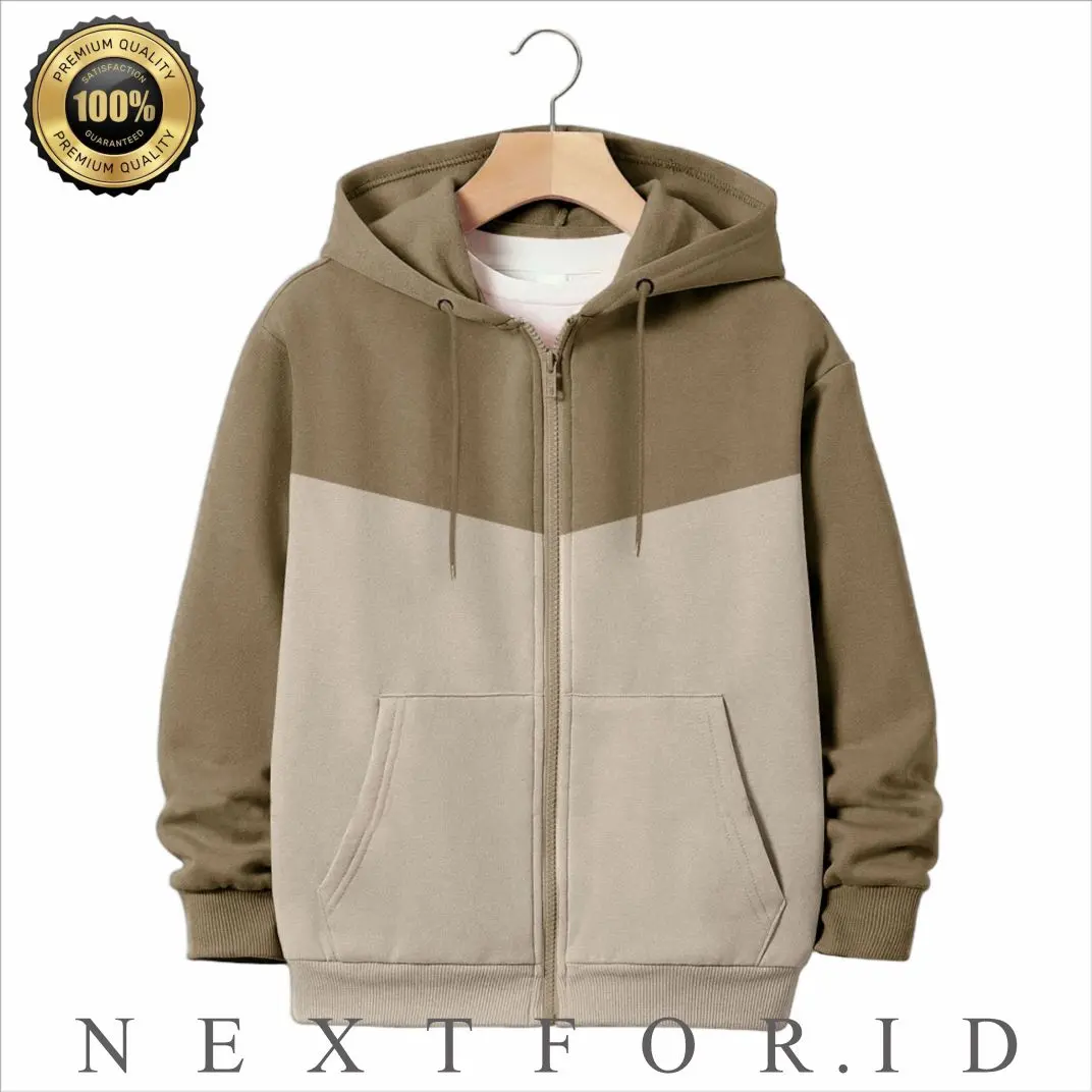 Sweater Anak Tebal Bahan 280gsm 5-12 Tahun Swetaer Zipper Anak Keren Kombinasi warna - NXF1 Fashion
