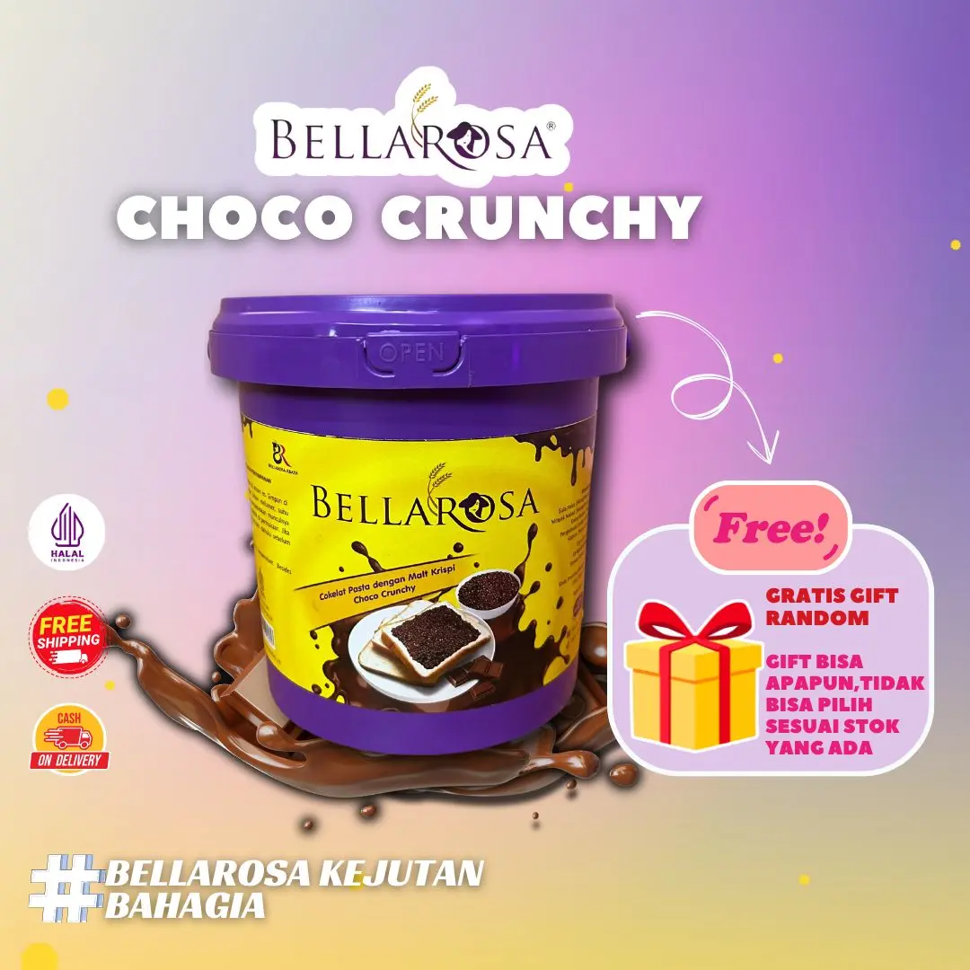 [CHOCO CRUNCHY] BELLAROSA Choco Cemilan Crunchy Selai Coklat Pasta Cocok Untuk Snack Food dan Snacks