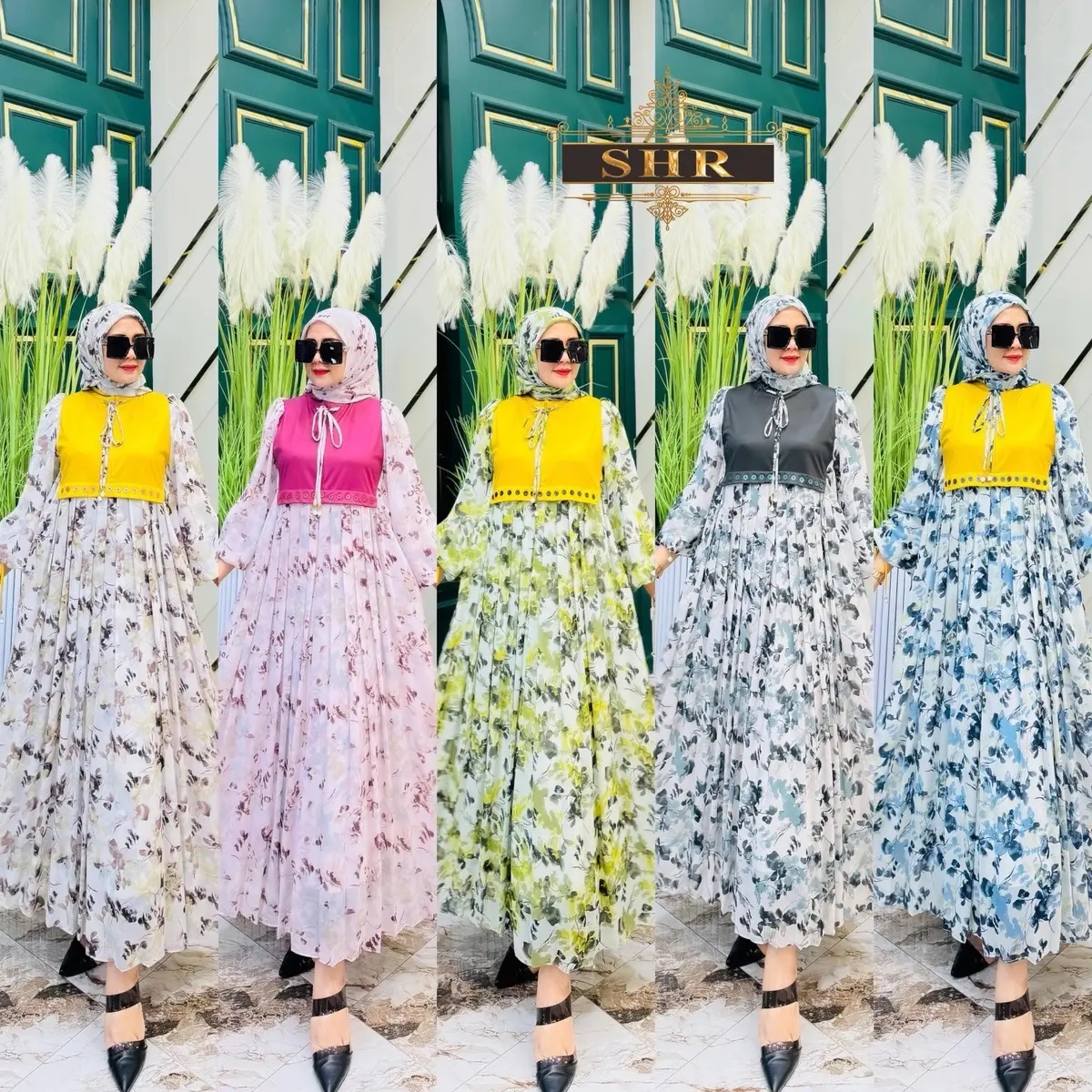 COD!! NEW READY MAXI DRESS HURU-HARA VOL4 CERUTY SET HIJAB BY SHR ORI BEST SELLER