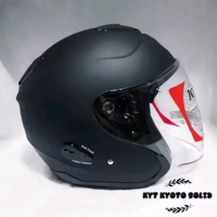 Helm KYT Kyoto R Solid Original 100% Half Face Motorcycle Single Visor - Ukuran M/L/XL 4