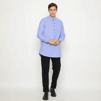 Gambar [NAFAZOL] Kurta Pria Atasan Pria Dewasa Kurta Polos Lengan Panjang 3129 - Soft Blue 3129, M dari NFZ WEAR Kota Administrasi Jakarta Barat 5 Tokopedia