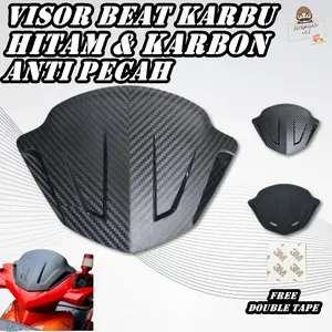 VISOR WINSIL BEAT KARBU CARBU WINDSHIELD WIND SHIELD WINSHIEL WIN SHIEL TAMENG DEPAN HONDA KARBON