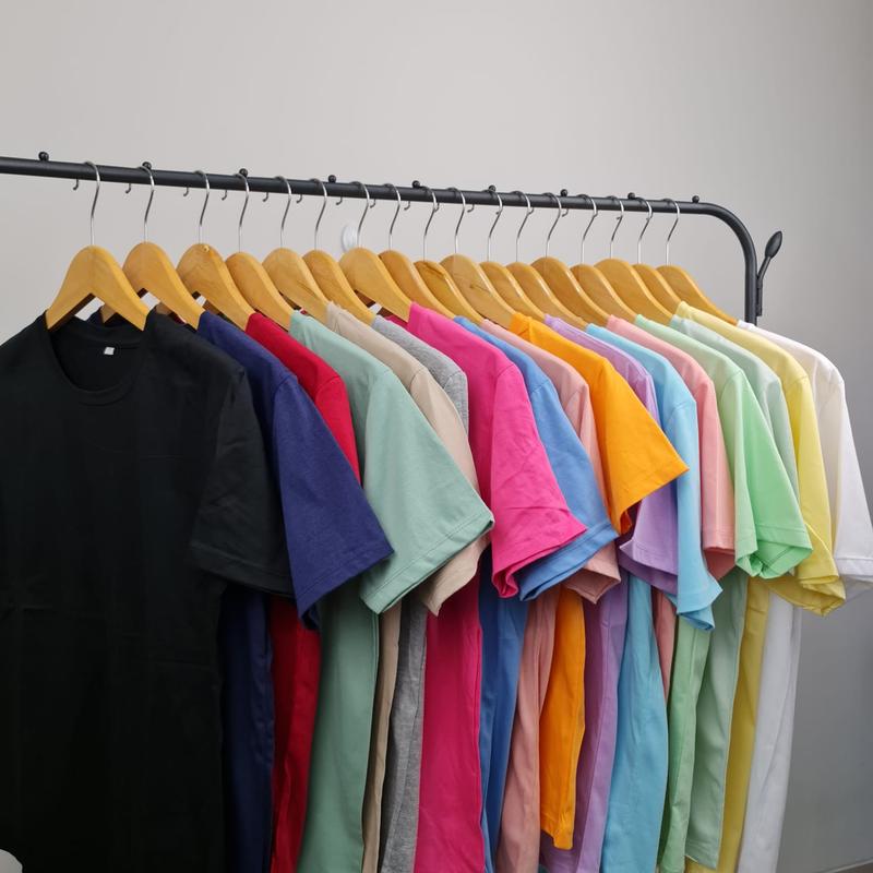 KAOS POLOS WANITA & PRIA OVERSIZE TSHIRT TUMBLR TEE BASIC Combed Katun Baju Pendek Atasan Tangan Dewasa 1