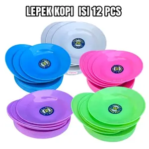 LEPEK KOPI ISI 12 PCS Piring Kopi / Alas Gelas Cangkir Kitchenware Lebar 15 Cm