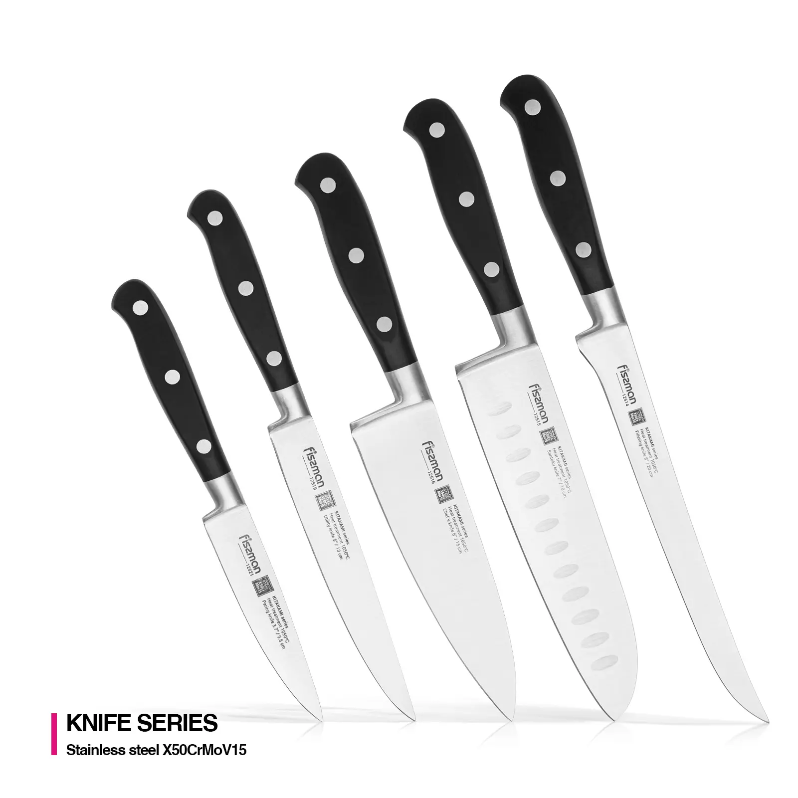 Fissman Chef, Santoku, Utility, Boning, Filleting Knife, German Stainless Steel, KITAKAMI Series, Kitchen Knifes