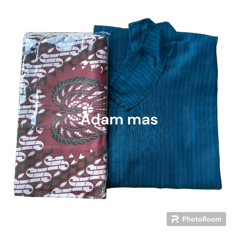 Set baju surjan lurik tradisional pria dewasa adat jawa-Baju pria adat jogja solo Motif 6
