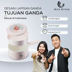 [EKSKLUSIF CECEKETARKETIR ] HAN RIVER panci listrik serbaguna 2L HRDZG06 Kompor listrik pintar Pelajar/panci listrik/Asrama/Perjalanan Bisnis