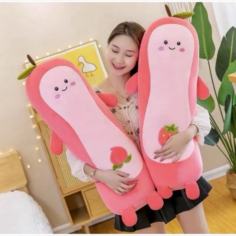   Tặng dưa hấu   Mua Gấu Bông Gối Ôm  hình Quả Bơ  Đào  khổ vải 1m nên from 90cm 